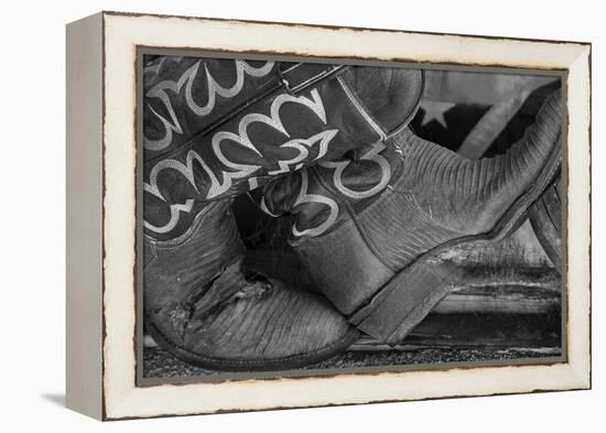 Cowboy Boots BW I-Kathy Mahan-Framed Premier Image Canvas