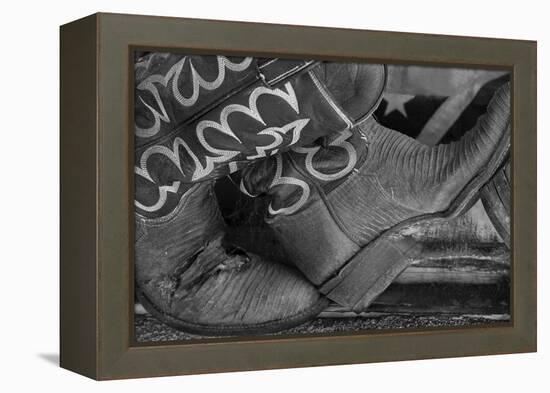 Cowboy Boots BW I-Kathy Mahan-Framed Premier Image Canvas