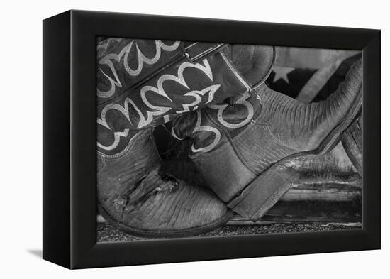 Cowboy Boots BW I-Kathy Mahan-Framed Premier Image Canvas