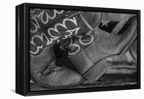 Cowboy Boots BW I-Kathy Mahan-Framed Premier Image Canvas