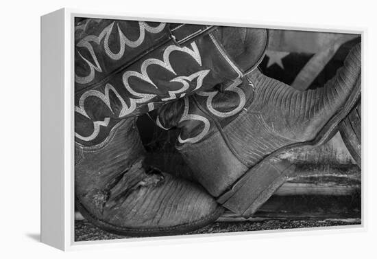Cowboy Boots BW I-Kathy Mahan-Framed Premier Image Canvas