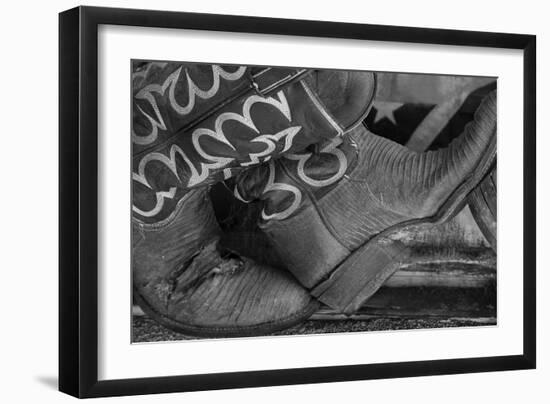 Cowboy Boots BW I-Kathy Mahan-Framed Photographic Print