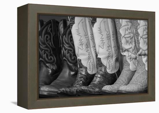 Cowboy Boots BW II-Kathy Mahan-Framed Premier Image Canvas