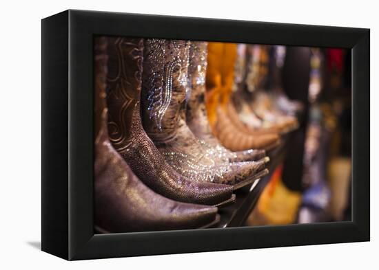 Cowboy Boots, Kemo Sabe Shop, Aspen, Colorado, USA-Walter Bibikow-Framed Premier Image Canvas