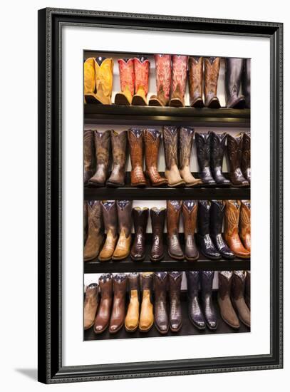 Cowboy Boots, Kemo Sabe Shop, Aspen, Colorado, USA-Walter Bibikow-Framed Photographic Print