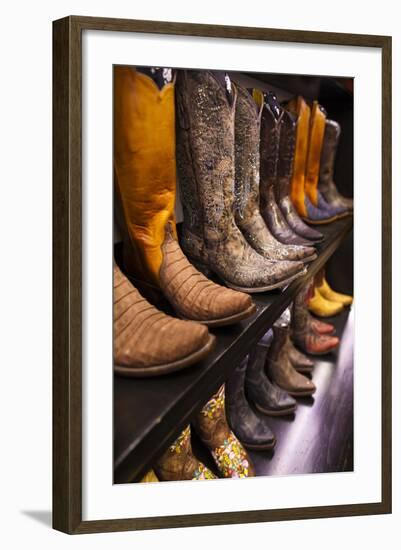 Cowboy Boots, Kemo Sabe Shop, Aspen, Colorado, USA-Walter Bibikow-Framed Photographic Print