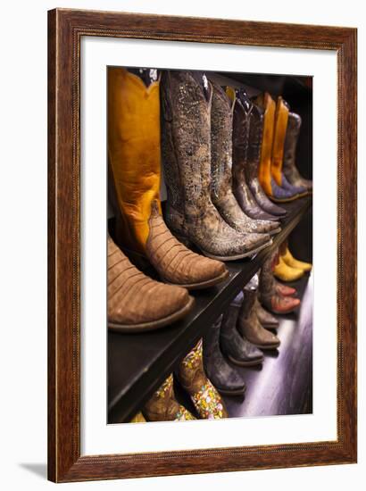 Cowboy Boots, Kemo Sabe Shop, Aspen, Colorado, USA-Walter Bibikow-Framed Photographic Print