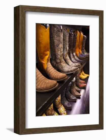 Cowboy Boots, Kemo Sabe Shop, Aspen, Colorado, USA-Walter Bibikow-Framed Photographic Print