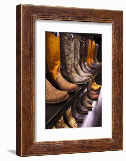 Cowboy Boots, Kemo Sabe Shop, Aspen, Colorado, USA-Walter Bibikow-Framed Photographic Print