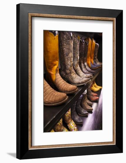 Cowboy Boots, Kemo Sabe Shop, Aspen, Colorado, USA-Walter Bibikow-Framed Photographic Print