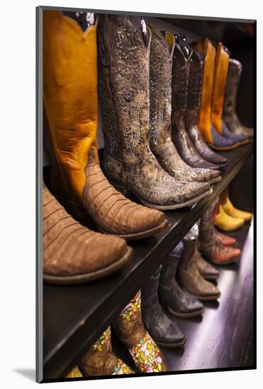 Cowboy Boots, Kemo Sabe Shop, Aspen, Colorado, USA-Walter Bibikow-Mounted Photographic Print