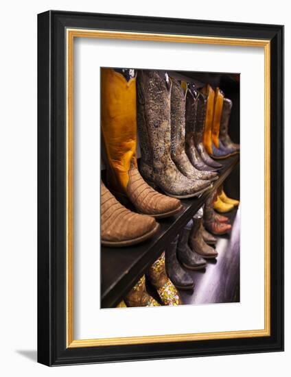 Cowboy Boots, Kemo Sabe Shop, Aspen, Colorado, USA-Walter Bibikow-Framed Photographic Print