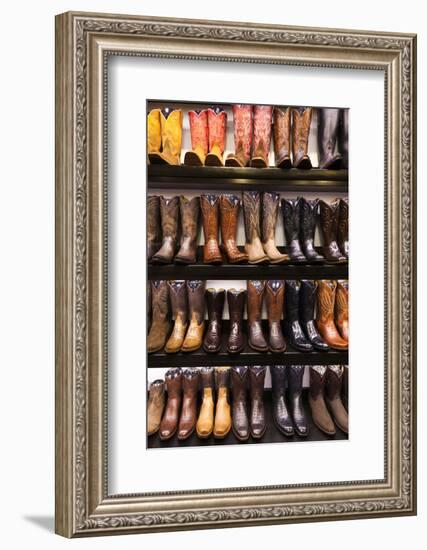 Cowboy Boots, Kemo Sabe Shop, Aspen, Colorado, USA-Walter Bibikow-Framed Photographic Print