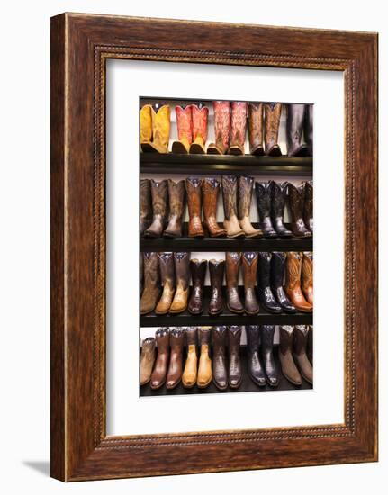 Cowboy Boots, Kemo Sabe Shop, Aspen, Colorado, USA-Walter Bibikow-Framed Photographic Print