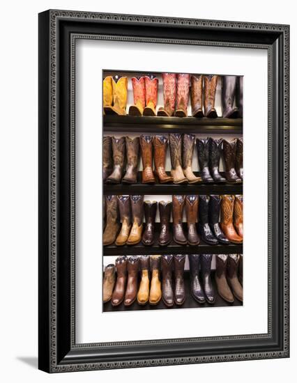 Cowboy Boots, Kemo Sabe Shop, Aspen, Colorado, USA-Walter Bibikow-Framed Photographic Print