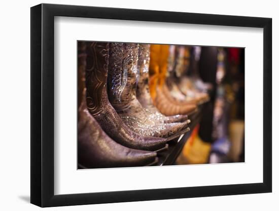 Cowboy Boots, Kemo Sabe Shop, Aspen, Colorado, USA-Walter Bibikow-Framed Photographic Print