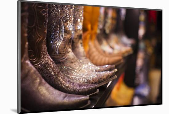 Cowboy Boots, Kemo Sabe Shop, Aspen, Colorado, USA-Walter Bibikow-Mounted Photographic Print