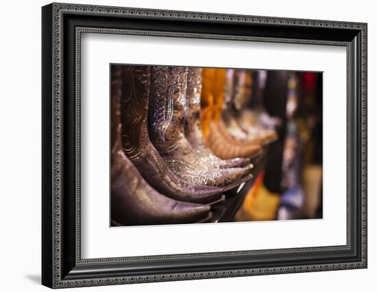 Cowboy Boots, Kemo Sabe Shop, Aspen, Colorado, USA-Walter Bibikow-Framed Photographic Print