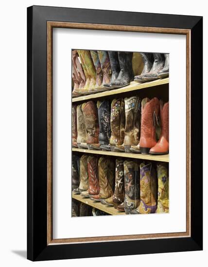 Cowboy Boots Lining the Shelves, Austin, Texas, United States of America, North America-Gavin-Framed Photographic Print