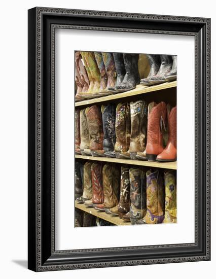 Cowboy Boots Lining the Shelves, Austin, Texas, United States of America, North America-Gavin-Framed Photographic Print