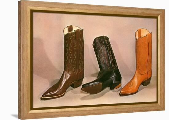 Cowboy Boots, Retro-null-Framed Stretched Canvas