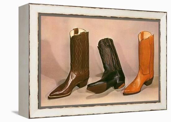 Cowboy Boots, Retro-null-Framed Stretched Canvas