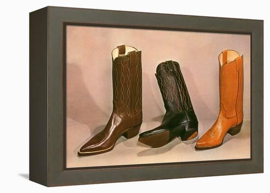 Cowboy Boots, Retro-null-Framed Stretched Canvas