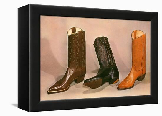 Cowboy Boots, Retro-null-Framed Stretched Canvas