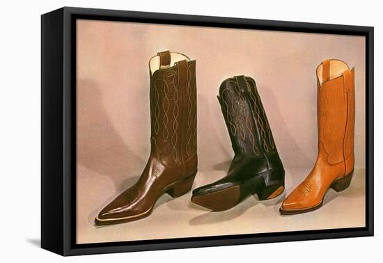 Cowboy Boots, Retro-null-Framed Stretched Canvas