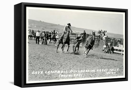 Cowboy Bulldogging, Montana-null-Framed Stretched Canvas