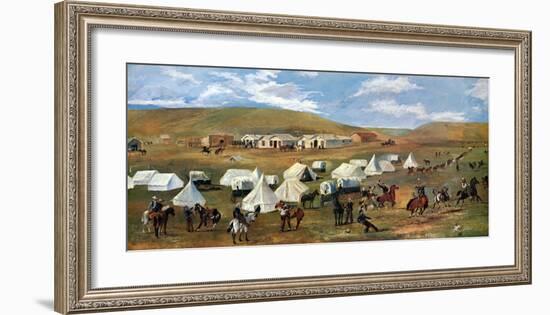 Cowboy Camp During The Roundup-Charles Marion Russell-Framed Art Print