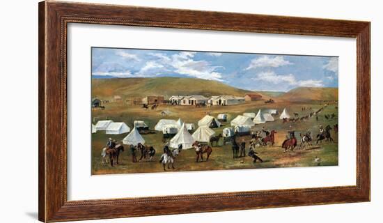 Cowboy Camp During The Roundup-Charles Marion Russell-Framed Art Print