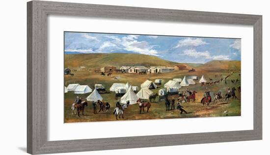 Cowboy Camp During The Roundup-Charles Marion Russell-Framed Art Print