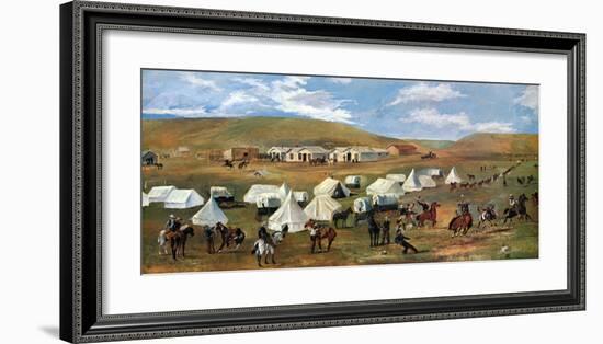 Cowboy Camp During The Roundup-Charles Marion Russell-Framed Art Print