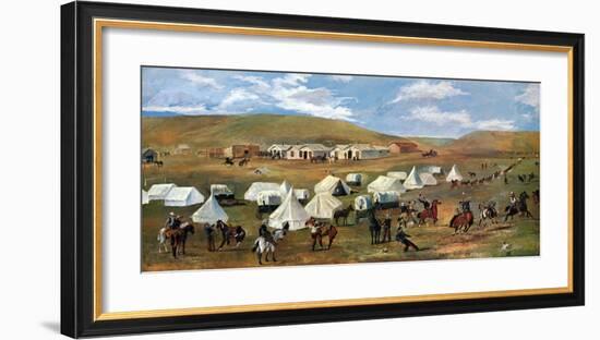 Cowboy Camp During The Roundup-Charles Marion Russell-Framed Art Print