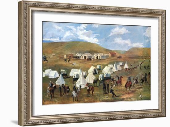 Cowboy Camp During the Roundup-Charles Marion Russell-Framed Art Print