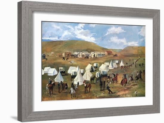 Cowboy Camp During the Roundup-Charles Marion Russell-Framed Art Print