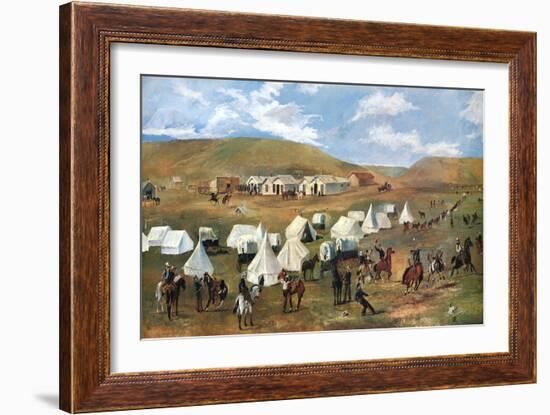 Cowboy Camp During the Roundup-Charles Marion Russell-Framed Art Print