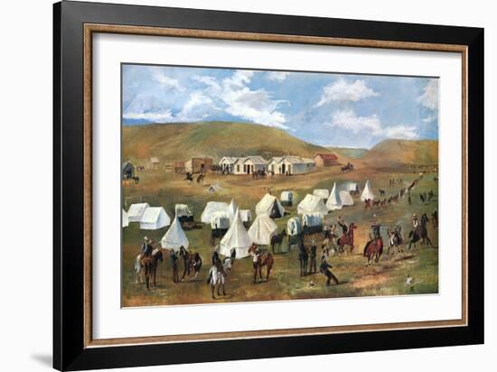 Cowboy Camp During the Roundup-Charles Marion Russell-Framed Art Print