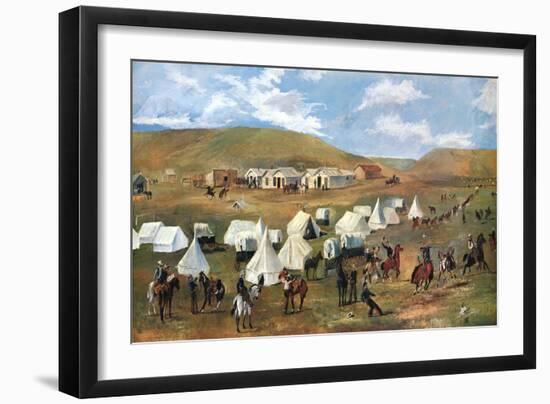 Cowboy Camp During the Roundup-Charles Marion Russell-Framed Art Print