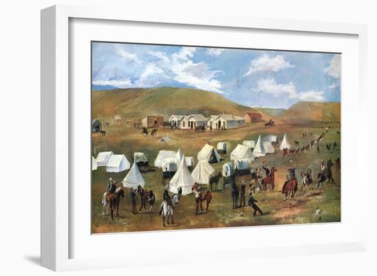 Cowboy Camp During the Roundup-Charles Marion Russell-Framed Art Print