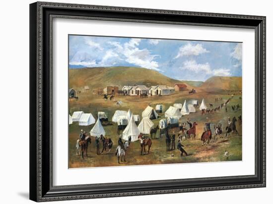 Cowboy Camp During the Roundup-Charles Marion Russell-Framed Art Print