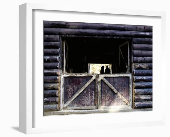 Cowboy Conversation-Laura Warren-Framed Giclee Print