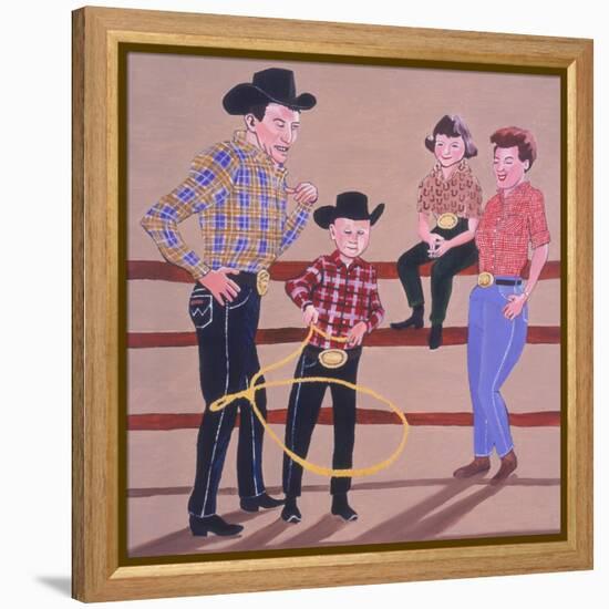 Cowboy Family, 2001-Joe Heaps Nelson-Framed Premier Image Canvas