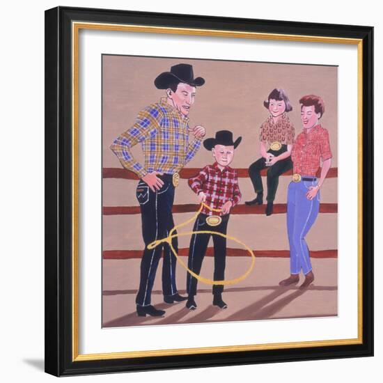 Cowboy Family, 2001-Joe Heaps Nelson-Framed Giclee Print