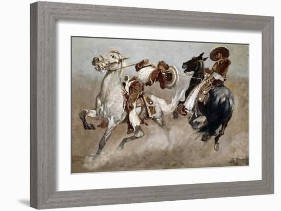 Cowboy Fun in Old Mexico-Frederic Sackrider Remington-Framed Giclee Print