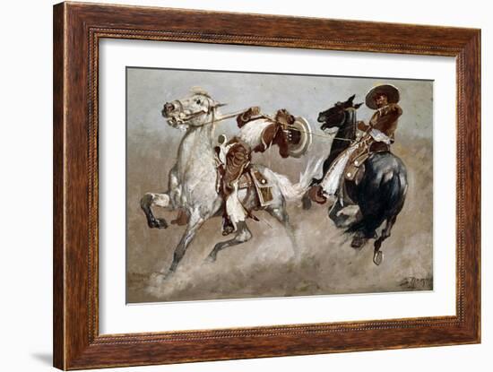 Cowboy Fun in Old Mexico-Frederic Sackrider Remington-Framed Giclee Print