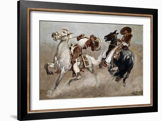 Cowboy Fun in Old Mexico-Frederic Sackrider Remington-Framed Giclee Print