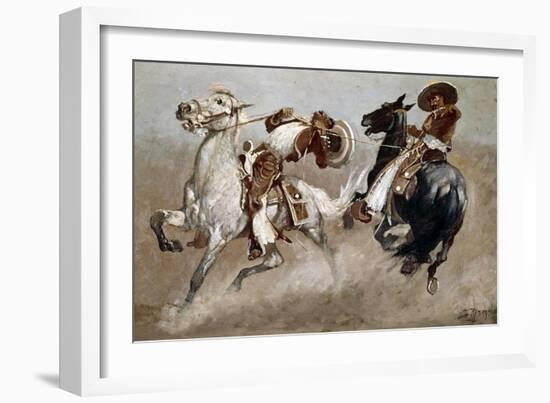 Cowboy Fun in Old Mexico-Frederic Sackrider Remington-Framed Giclee Print