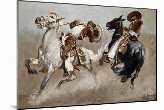 Cowboy Fun in Old Mexico-Frederic Sackrider Remington-Mounted Giclee Print